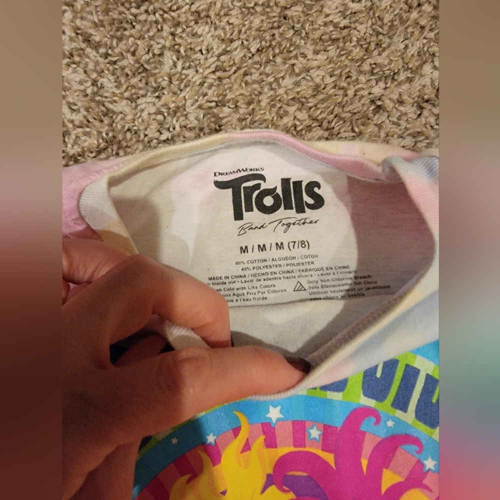 Dreamworks Trolls Tie Dye Graphic T-Shirt - Picture 3 of 8